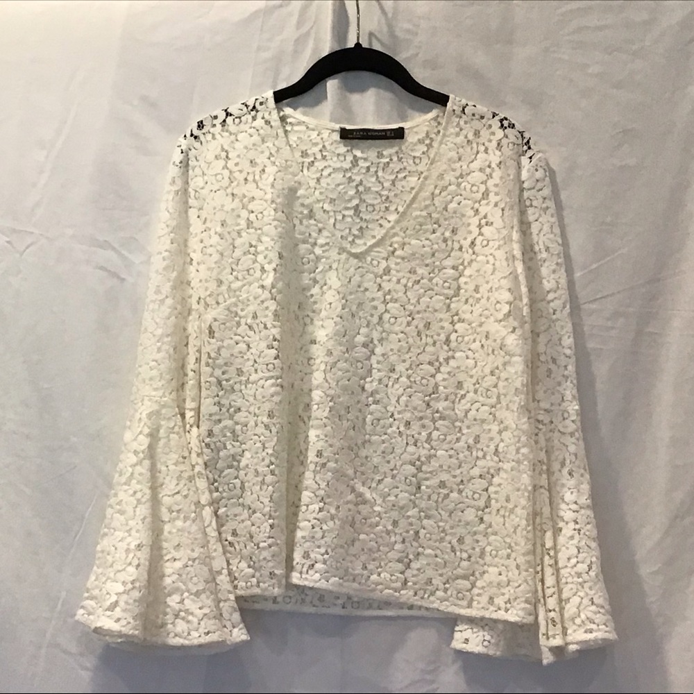 White Lace Zara Long Sleeve Top